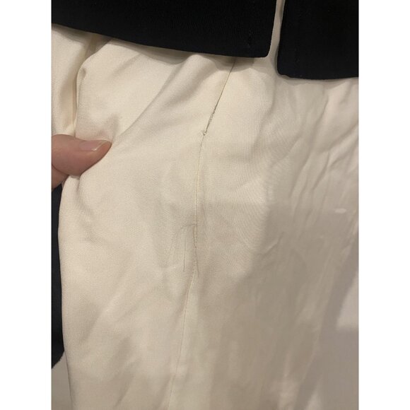 A.L.C. Dress Womens XS Black White Silk Sleeveless Midi Fit Flare Dip Dye USA - Picture 7 of 7